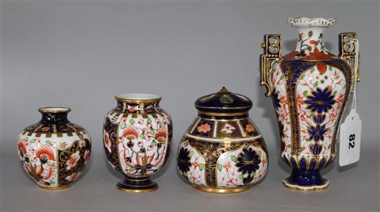 Four Royal Crown Derby vases